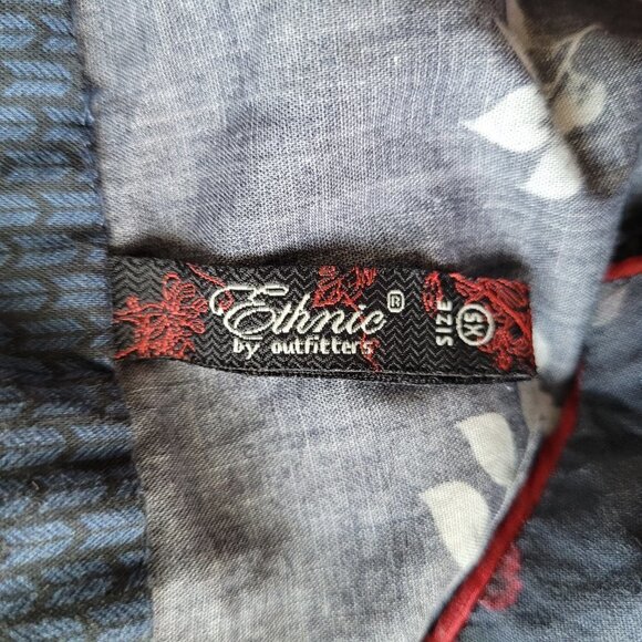 Ethnic By Outfitters Floral Printed & Embroidered Houndstooth Boho Tunic Kurta - Picture 10 of 12